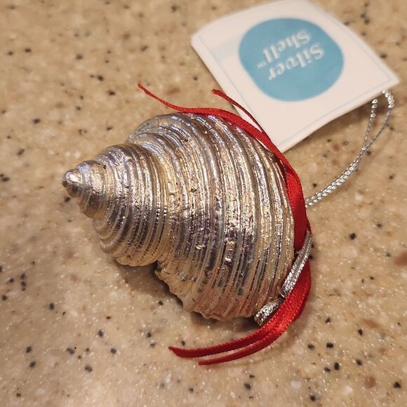 Silver Shell Christmas Ornament Prosperity Tree Farms New - Picture 2 of 5